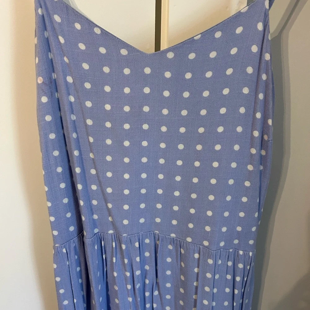 Monteau Light Blue Polka Dot Print Midi Dress - Picture 4 of 6